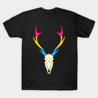 Pansexual Pride Deer Skull T-Shirt